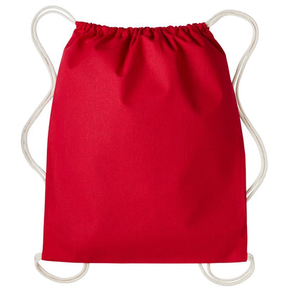 Hot Red-Natural - Front - Nutshell Drawstring Gymsac
