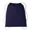 French Dark Navy-Natural - Front - Nutshell Drawstring Gymsac