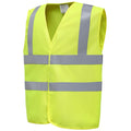 Yellow - Side - Yoko Mens Hi-vis Flame-retardant Anti-static Waistcoat