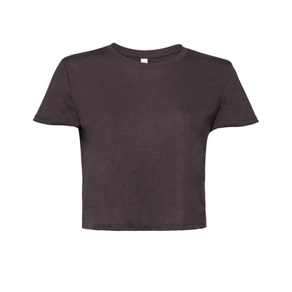 Dark Grey Heather - Front - Bella + Canvas Womens Flowy Cropped Tee