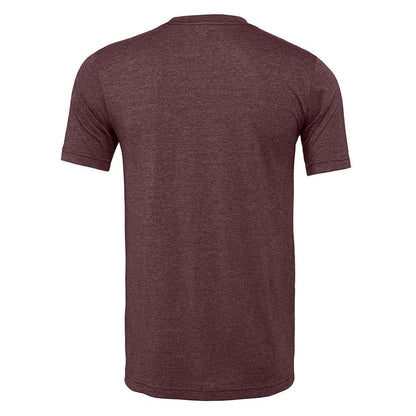 Heather Maroon - Back - Bella + Canvas Adults Unisex Heather Cvc Short Sleeve T-Shirt