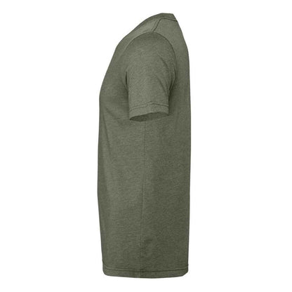 Heather Military Green - Side - Bella + Canvas Adults Unisex Heather Cvc Short Sleeve T-Shirt