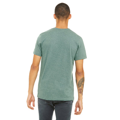 Heather Dusty Blue - Pack Shot - Bella + Canvas Adults Unisex Heather Cvc Short Sleeve T-Shirt