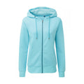 Bright Ocean - Front - Asquith & Fox Womens-Ladies Zip-Through Organic Hoodie