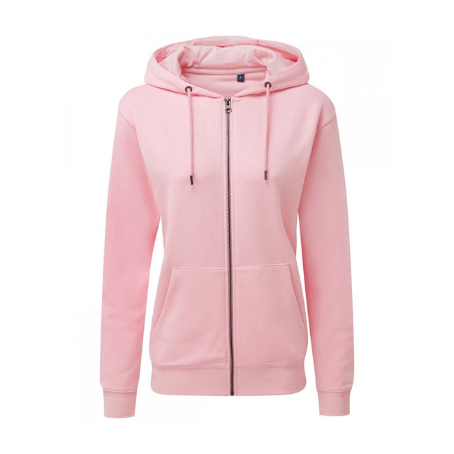Soft Pink - Front - Asquith & Fox Womens-Ladies Zip-Through Organic Hoodie