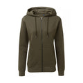 Olive - Front - Asquith & Fox Womens-Ladies Zip-Through Organic Hoodie