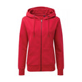 Cherry Red - Front - Asquith & Fox Womens-Ladies Zip-Through Organic Hoodie