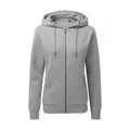 Heather Grey - Front - Asquith & Fox Womens-Ladies Zip-Through Organic Hoodie