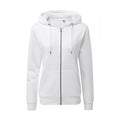 White - Front - Asquith & Fox Womens-Ladies Zip-Through Organic Hoodie