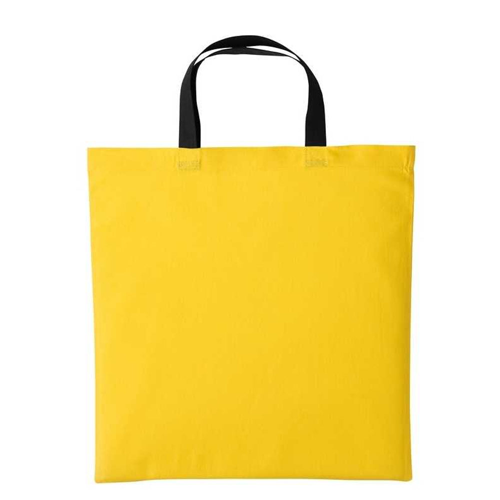 Sunflower-Black - Front - Nutshell Varsity Cotton Shopper Short Handle Tote