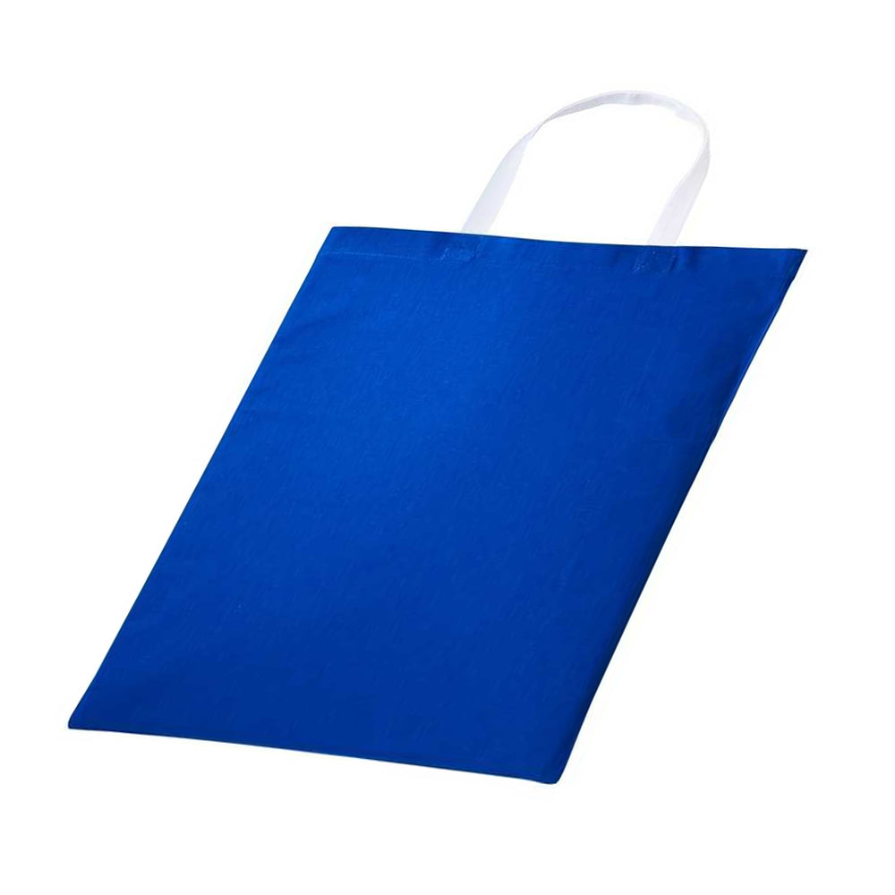 Royal-White - Back - Nutshell Varsity Cotton Shopper Short Handle Tote
