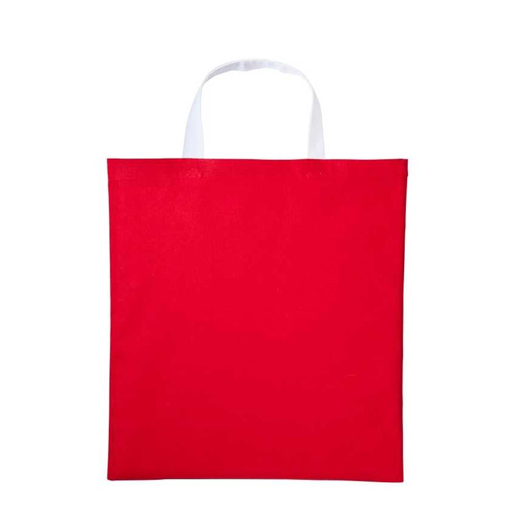 Red-White - Front - Nutshell Varsity Cotton Shopper Short Handle Tote