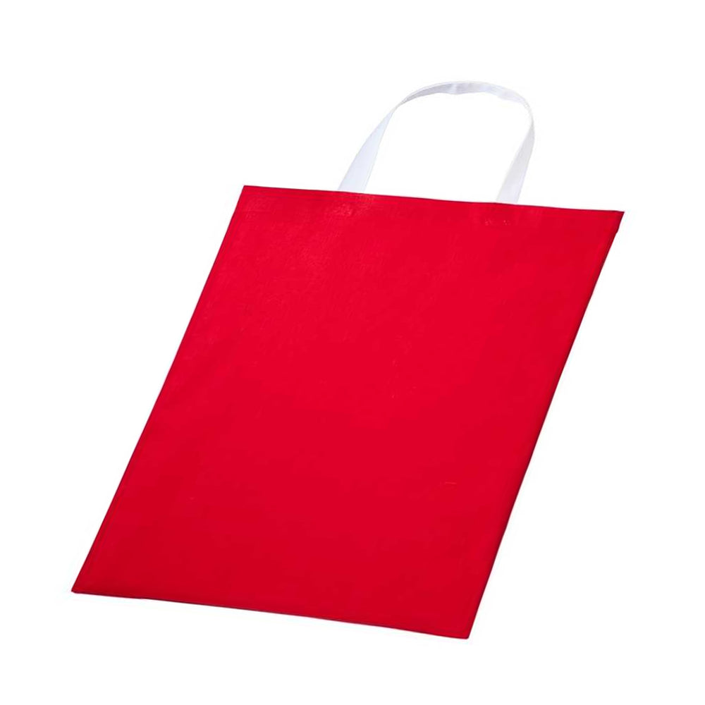 Red-White - Back - Nutshell Varsity Cotton Shopper Short Handle Tote