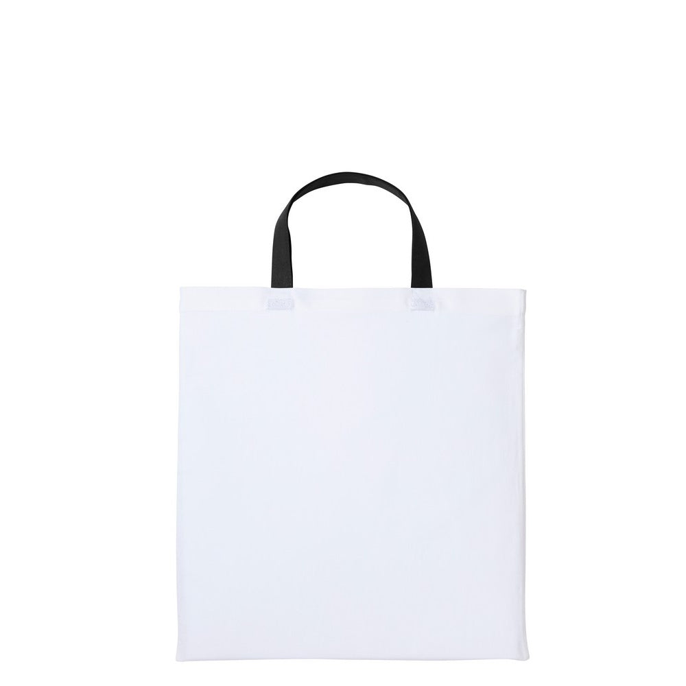 White-Black - Front - Nutshell Varsity Cotton Shopper Short Handle Tote