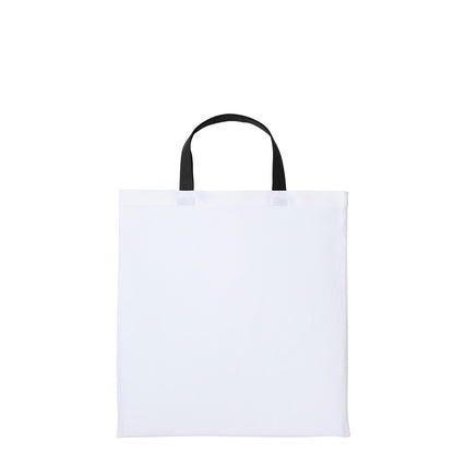 White-Black - Front - Nutshell Varsity Cotton Shopper Short Handle Tote