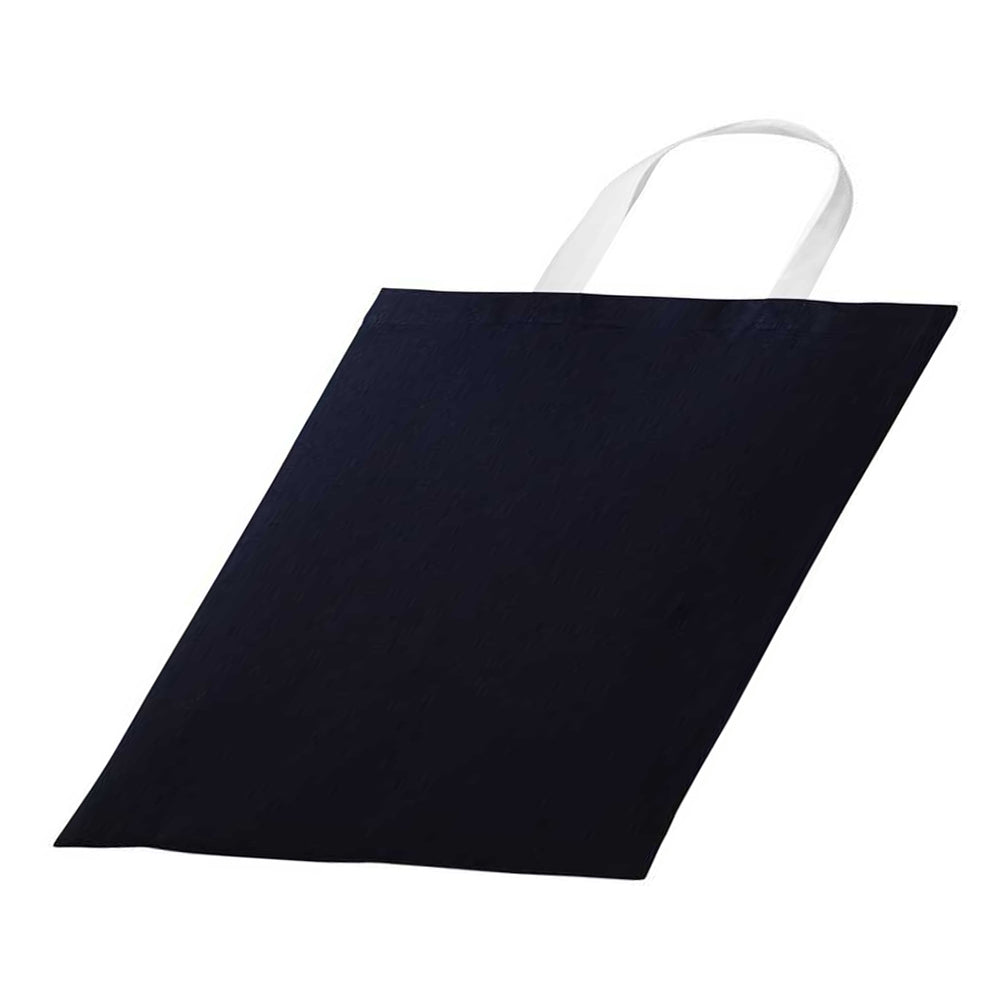 Oxford Navy-White - Back - Nutshell Varsity Cotton Shopper Short Handle Tote