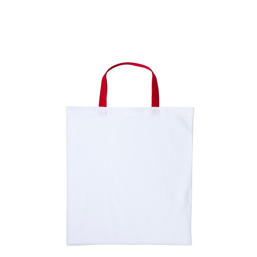 White-Red - Front - Nutshell Varsity Cotton Shopper Short Handle Tote