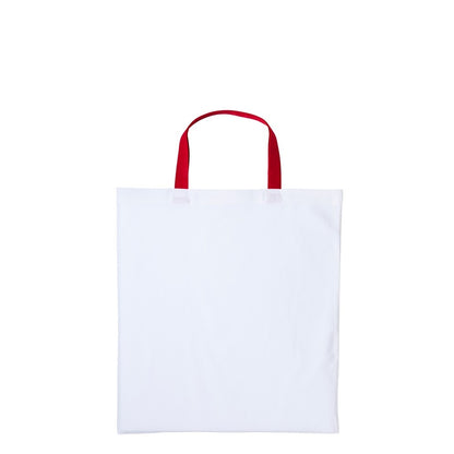 White-Red - Front - Nutshell Varsity Cotton Shopper Short Handle Tote