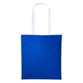 Royal-White - Front - Nutshell Varsity Cotton Shopper Long Handle Tote