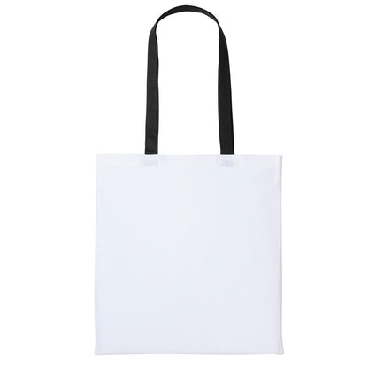 White-Black - Front - Nutshell Varsity Cotton Shopper Long Handle Tote
