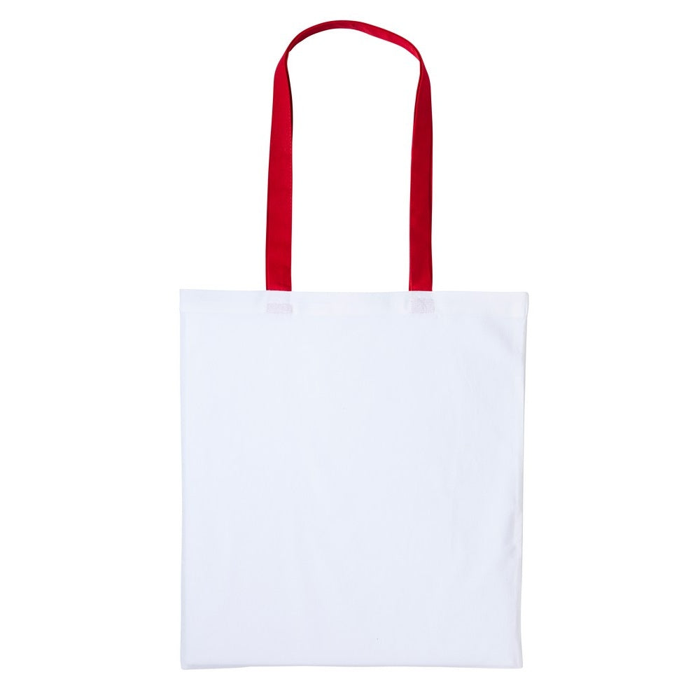 White-Red - Front - Nutshell Varsity Cotton Shopper Long Handle Tote