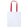 White-Red - Front - Nutshell Varsity Cotton Shopper Long Handle Tote