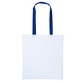 White-Royal - Front - Nutshell Varsity Cotton Shopper Long Handle Tote