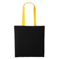 Black-Sunflower - Front - Nutshell Varsity Cotton Shopper Long Handle Tote