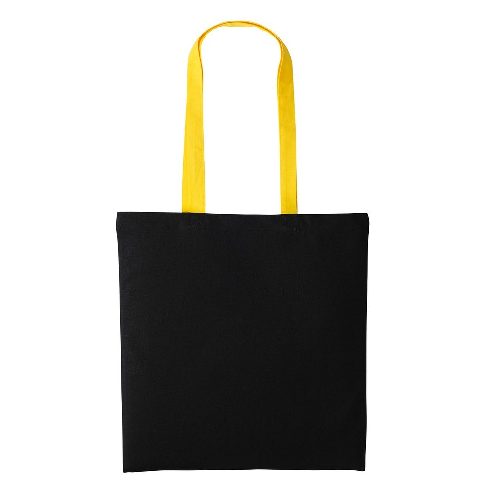 Black-Sunflower - Front - Nutshell Varsity Cotton Shopper Long Handle Tote