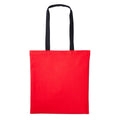 Fire Red-Black - Front - Nutshell Varsity Cotton Shopper Long Handle Tote