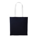 Oxford Navy-White - Front - Nutshell Varsity Cotton Shopper Long Handle Tote