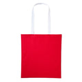 Red-White - Front - Nutshell Varsity Cotton Shopper Long Handle Tote
