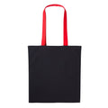 Black-Fire Red - Front - Nutshell Varsity Cotton Shopper Long Handle Tote