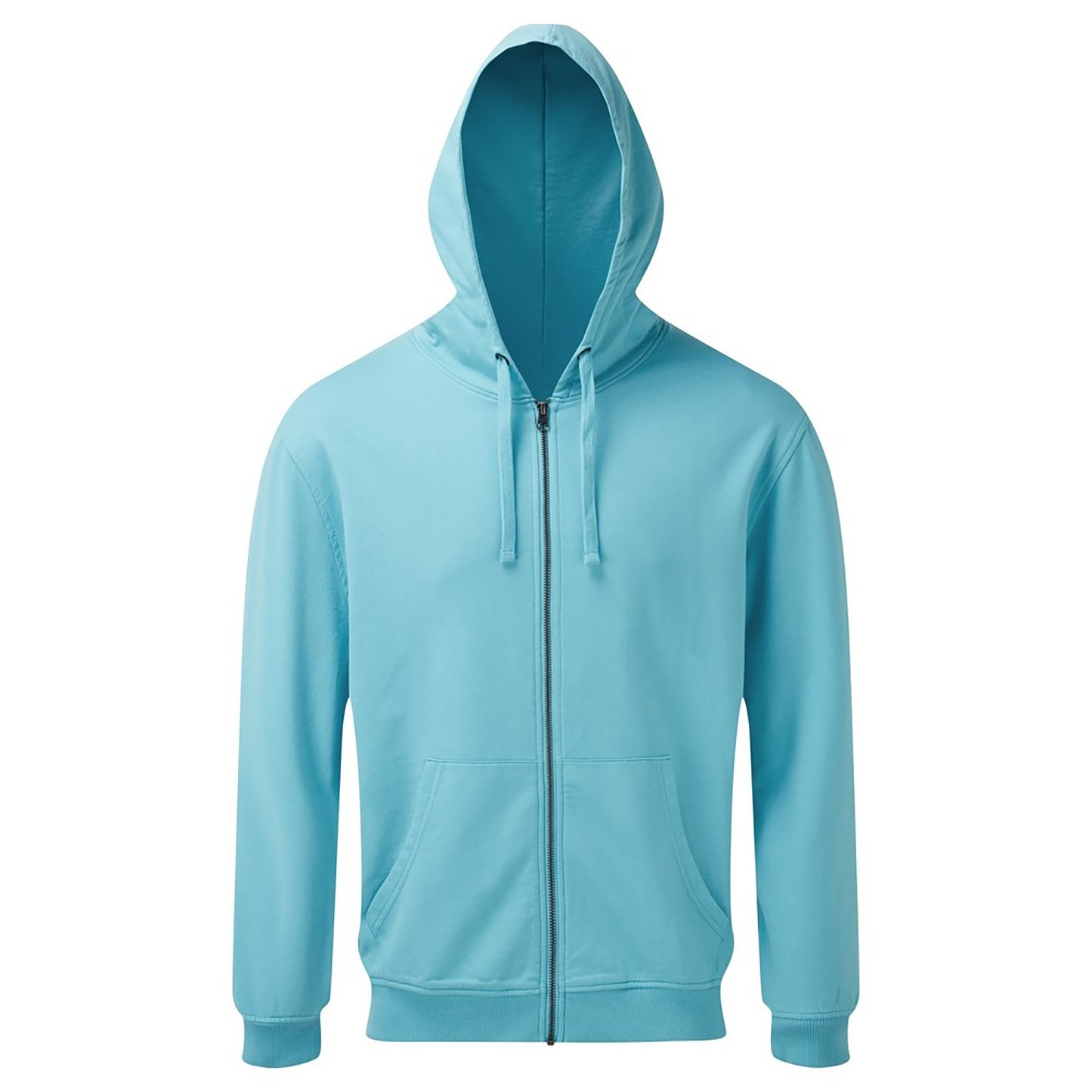 Bright Ocean - Front - Asquith & Fox Mens Coastal Vintage Wash Loop Back Zip Through Hoodie