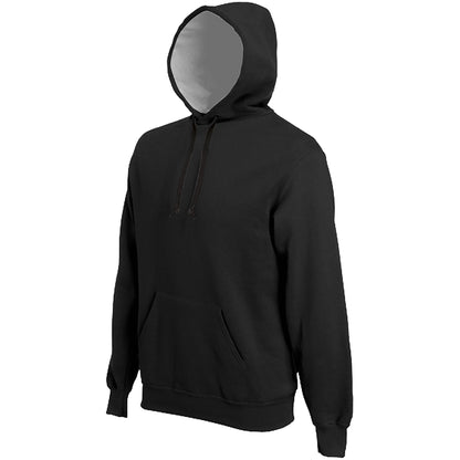 Black - Front - Kariban Mens Heavy Contrast Hooded Sweatshirt - Hoodie