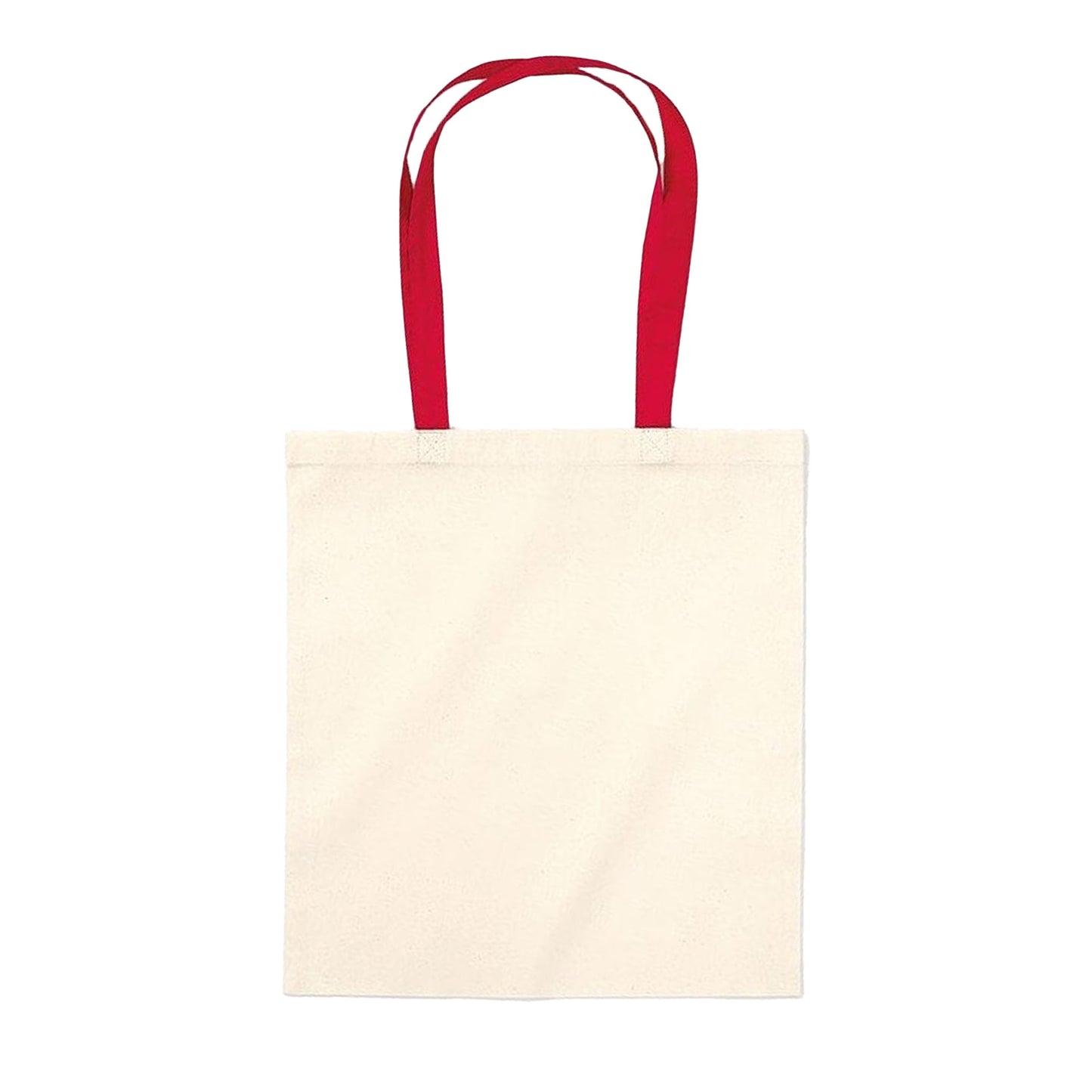 Natural-Classic Red - Front - Westford Mill Contrast Handle Bag For Life