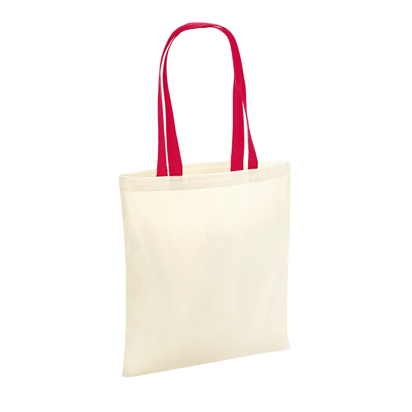 Natural-Classic Red - Back - Westford Mill Contrast Handle Bag For Life