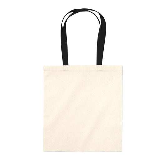 Natural-Black - Front - Westford Mill Contrast Handle Bag For Life