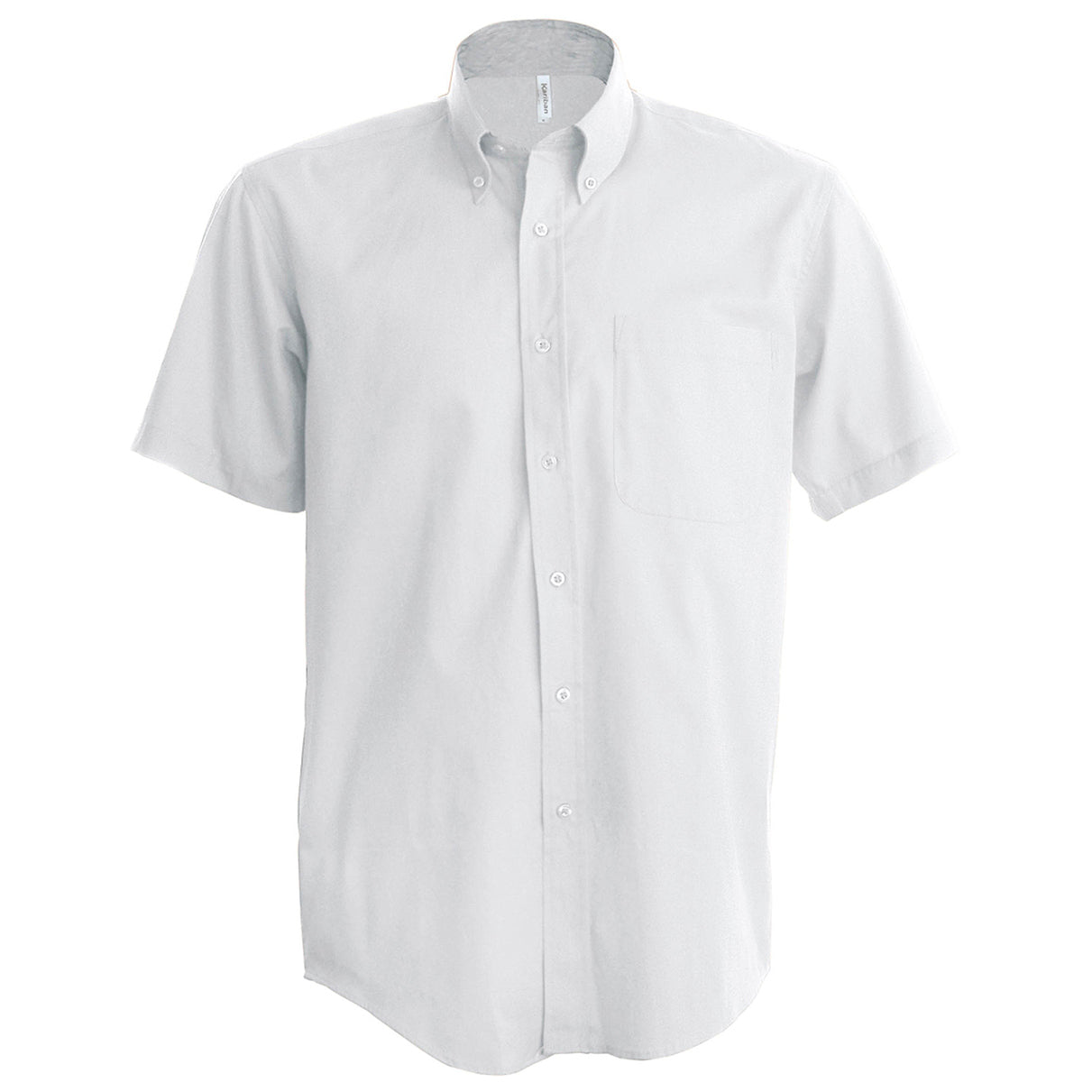 White - Front - Kariban Mens Short Sleeve Easy Care Oxford Shirt