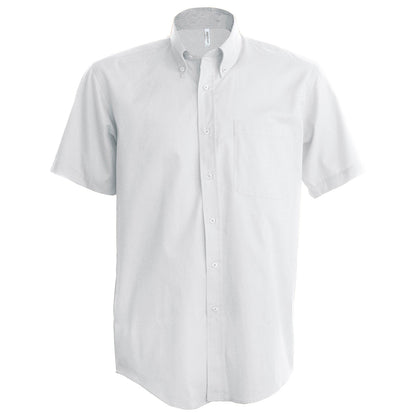 White - Front - Kariban Mens Short Sleeve Easy Care Oxford Shirt