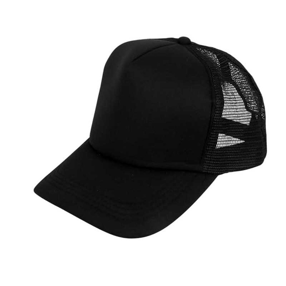 Black-Black - Back - Result Headwear Mens Core Detroit 1-2 Mesh Truckers Cap
