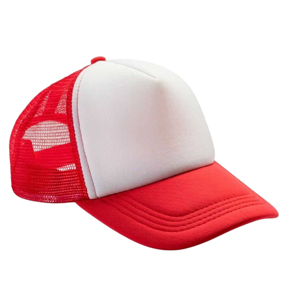 Red-White - Front - Result Headwear Mens Core Detroit 1-2 Mesh Truckers Cap