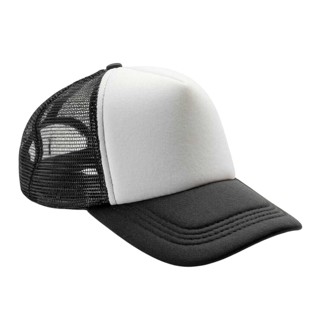 Black-White - Front - Result Headwear Mens Core Detroit 1-2 Mesh Truckers Cap