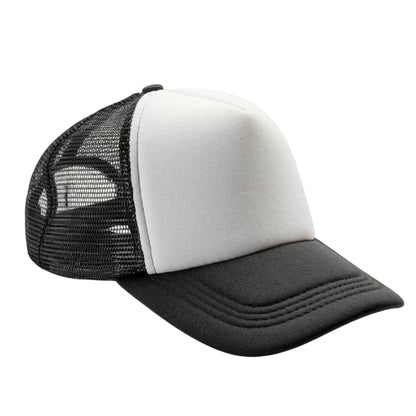 Black-White - Front - Result Headwear Mens Core Detroit 1-2 Mesh Truckers Cap