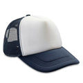 Navy-White - Front - Result Headwear Mens Core Detroit 1-2 Mesh Truckers Cap