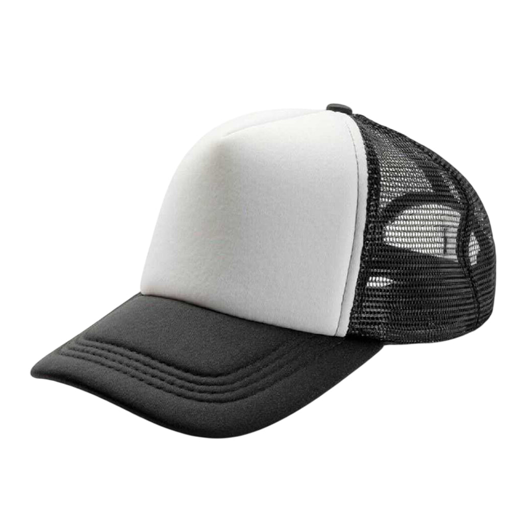 Black-White - Back - Result Headwear Mens Core Detroit 1-2 Mesh Truckers Cap