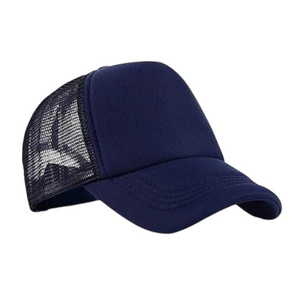 Navy-Navy - Front - Result Headwear Mens Core Detroit 1-2 Mesh Truckers Cap