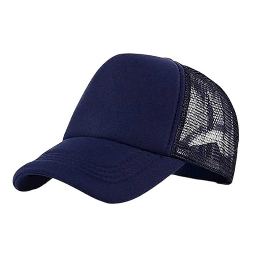 Navy-Navy - Back - Result Headwear Mens Core Detroit 1-2 Mesh Truckers Cap