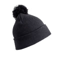 Black - Front - Result Winter Essentials Junior Pom Pom Beanie