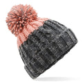 Graphite Grey-Blush - Front - Beechfield Unisex Adults Apres Cuffed Beanie